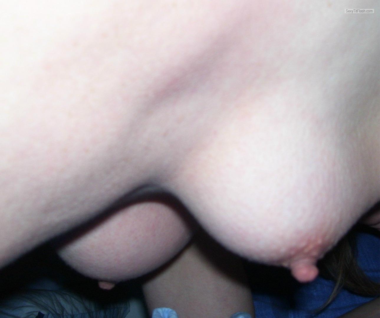 Tit Flash: My Very Small Tits - Topless Sanny65 from Germany
